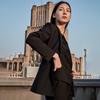 LadyS Elite Piano Black Peaked Lapel Business Suit Collection