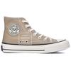 Classic student milk tea color high-top round label canvas shoes 211