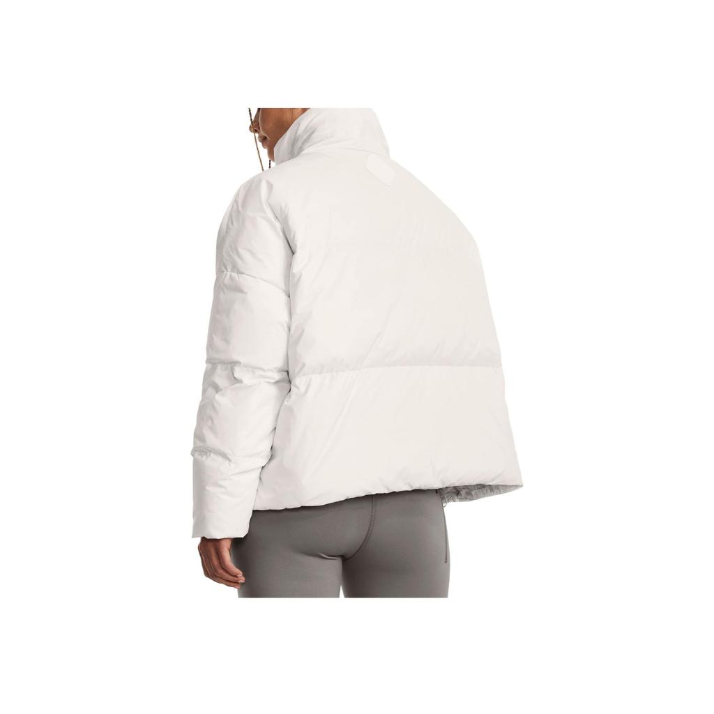 Under Armour ColdGear Infrared Down Puffer Jacket With Stand Collar And Zipper Women Jacket White 1378858-112