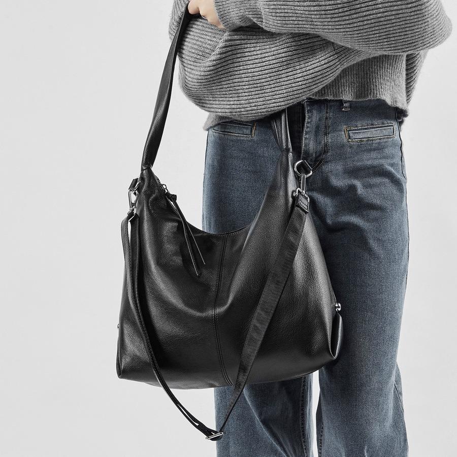 Pendler Große Kapazität Achseltasche Mode Einfarbig Lässige Umhängetasche Leder Pendler Tragetasche