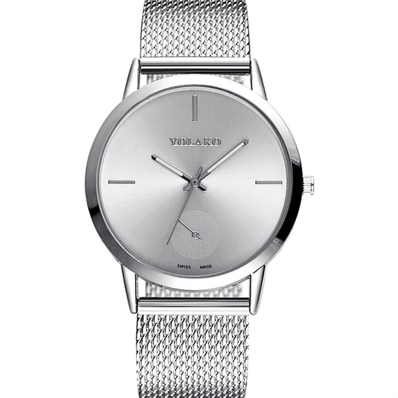 New Fashion Luxury Women Quartz Watch Rose Stainless Steel Mesh Belt Female Clocks Dress W