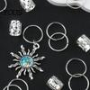 Layered Dreadlocks Beads 45Pcs Dreadlock Hair Accessories, Open Design Easy to Wear Braided Party Jewelry Rings with Marine Elements