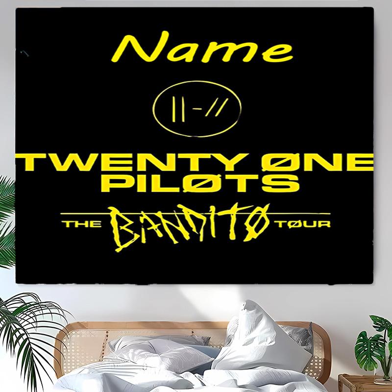 Personalized twenty one pilots Background Tapestry,Custom Name Birthday Party,Multifunctional Wall Decoration for Home Decor,Various Occasions