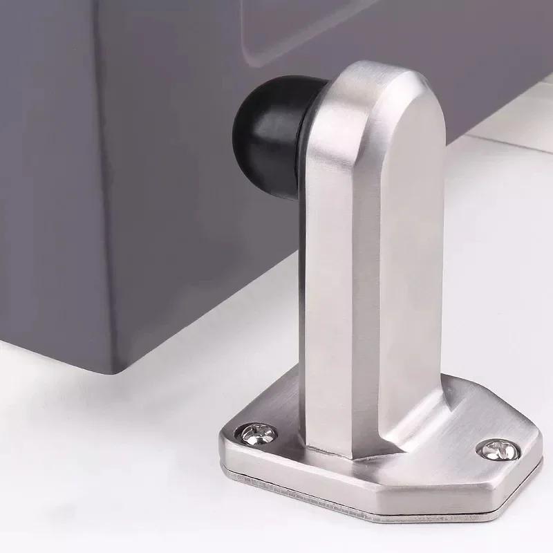 Stainless steel door limiter, powerful anti collision rubber, door stopper for heavy duty doors, protect and reduce noise