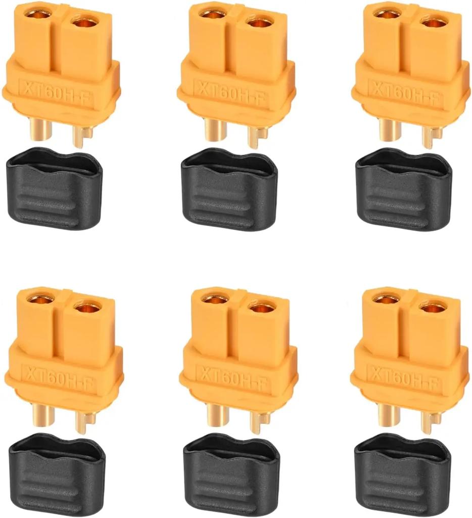 XT60H (XT60 Upgrade) Connectors, XT60H Male Female Bullet Connectors Plugs with Sheath for Lithium Battery RC Planes Car