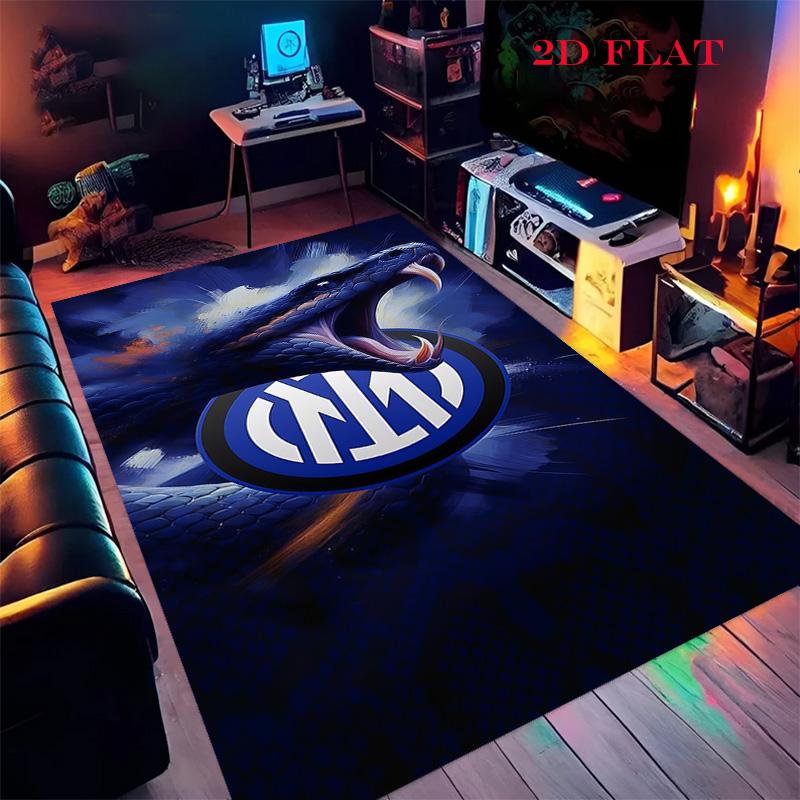 Inter Milan Logo Carpet Rug for Living Room Bedroom Home Sofa Decoration,Kids Play Nonslip Floor Mat