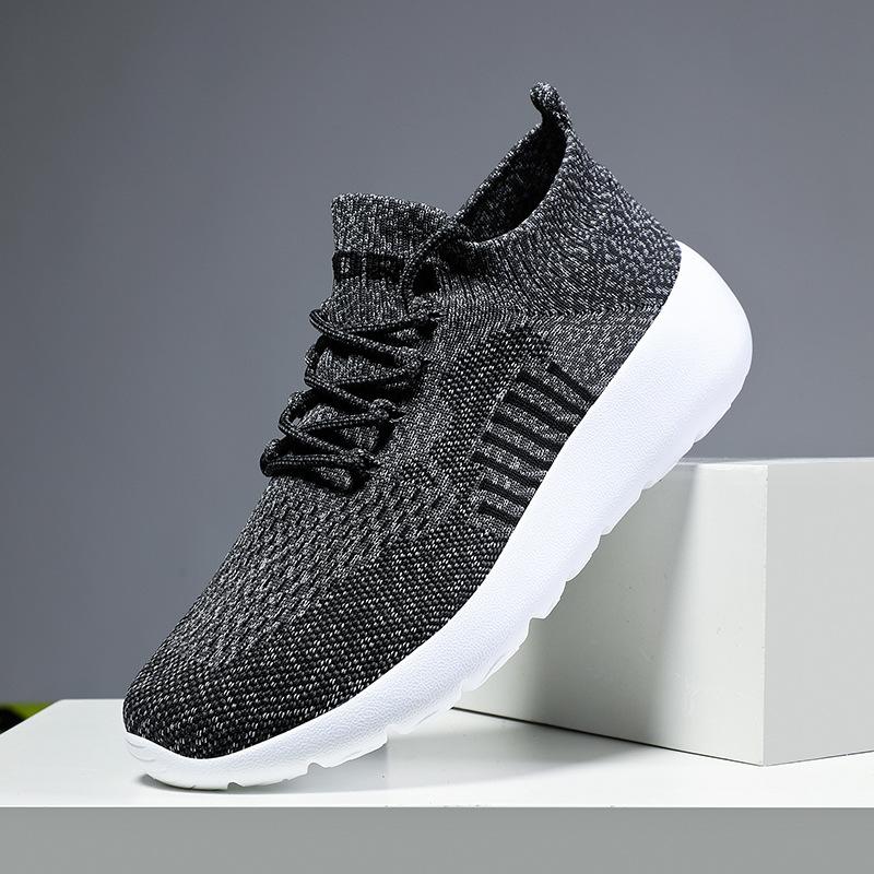 Summer women's shoes popcorn bottom fly-woven mesh breathable middle-aged and elderly sports running shoes one-pedal socks shoes