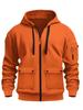 Men's Hooded Zipper Jacket - Autumn/Winter Casual Solid Color Plus Velvet Sweatshirt