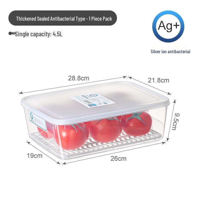 Plastic Japanese-Style Fresh-Keeping Box with Lid for Refrigerator Storage