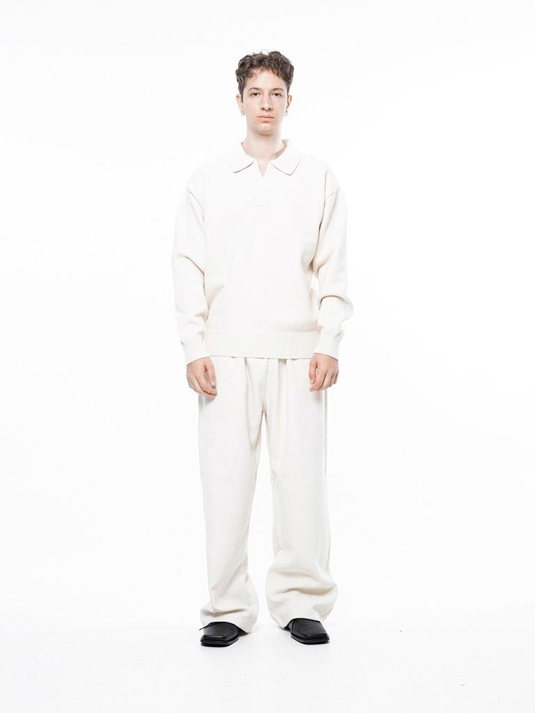 Chaenseseunoi Jacquard String Rug Pants - Ivory /M243Pt02Iv