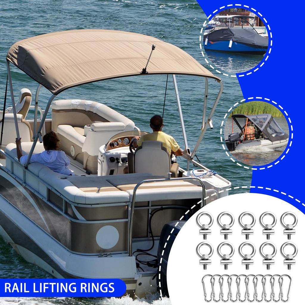 Track Mount Eyelet Rail Vertical Tie Down Eyelet Rail Mount Secure Kayak Screws Outdoor Parts for Vehicles RV Canoe Fixing Tool