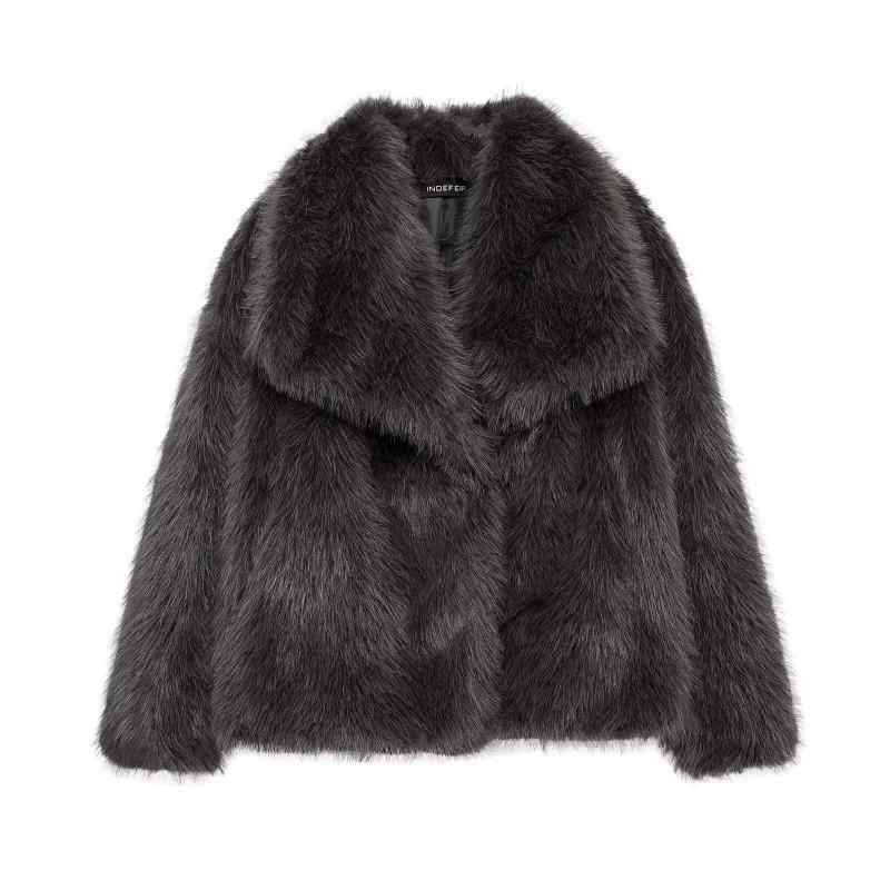ZA Womens Thick Faux Fur Coat Winter Warm Fluffy Jacket Daily Wear