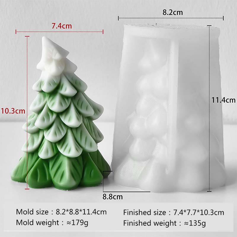 3D Christmas Tree Candle Silicone Mold Handmade Aroma Plaster Resin Ornament Molds Christmas Candle Making Supplies