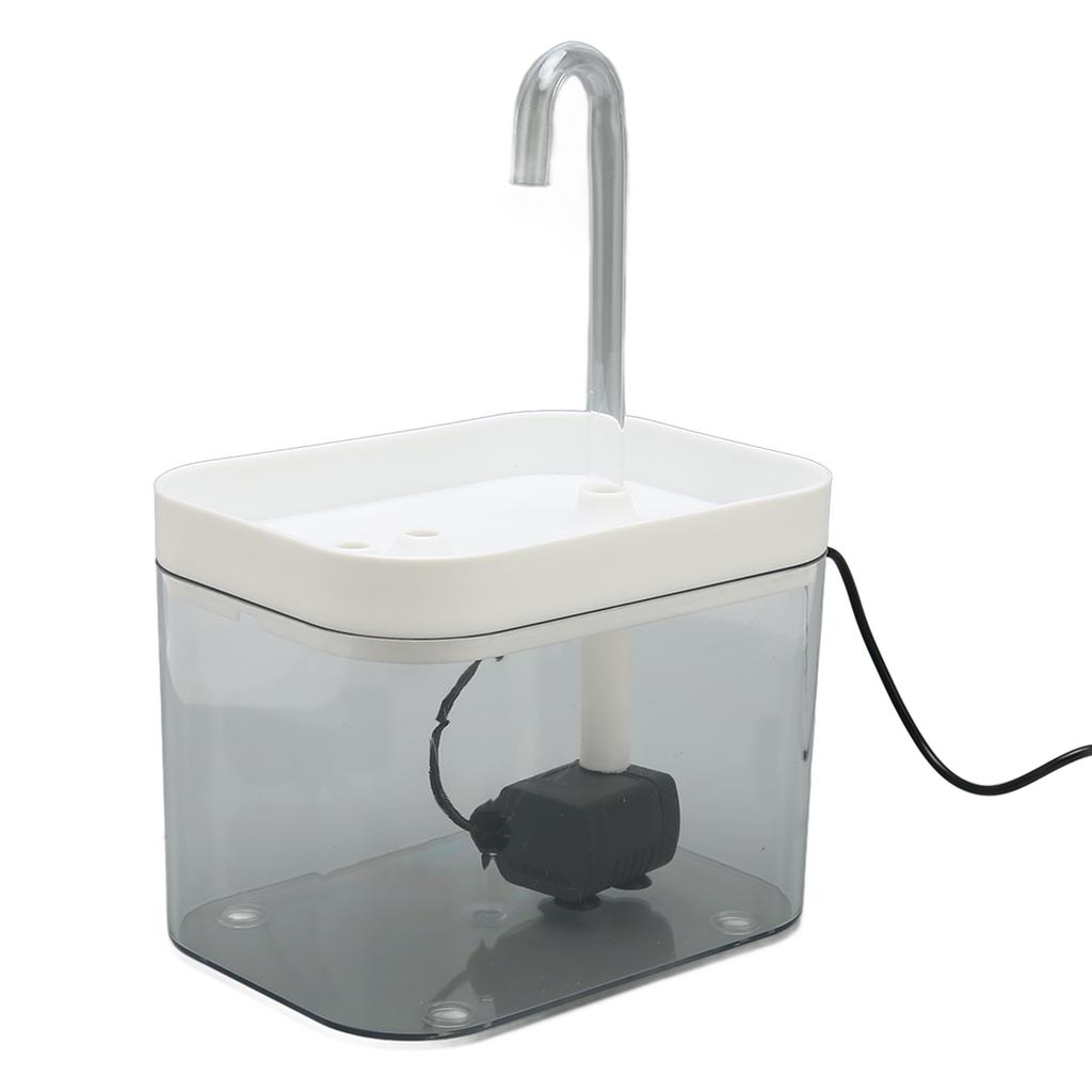 Cat Water Fountain Automatic Quiet USB Powered Transparent Pet Water Dispenser with Elbow Tube 1.5L