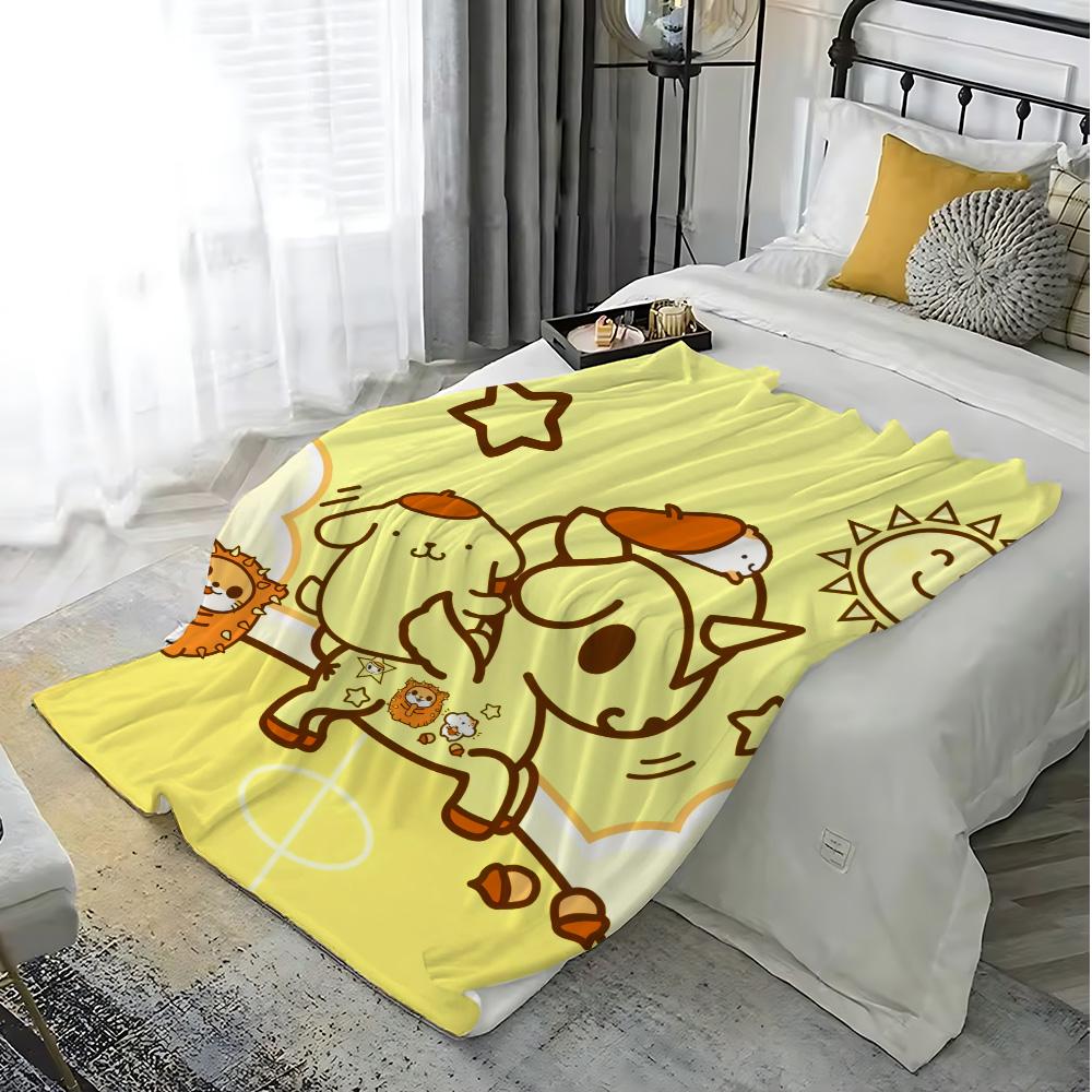 Kawaii PomPomPurins Fleecedecke für dekoratives Sofa Heim-Bettüberwurf auf dem Bett Warme Winterdecken Schlafzimmerdekoration Überwurf