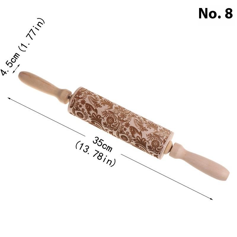 

Рождественские 35X4.5 см Деревянные Скалки Качалка Снежинка Лось Гравированные Для Выпечки Печенья Скалка Для Торта С Узором Для Выпечки 3D Форма