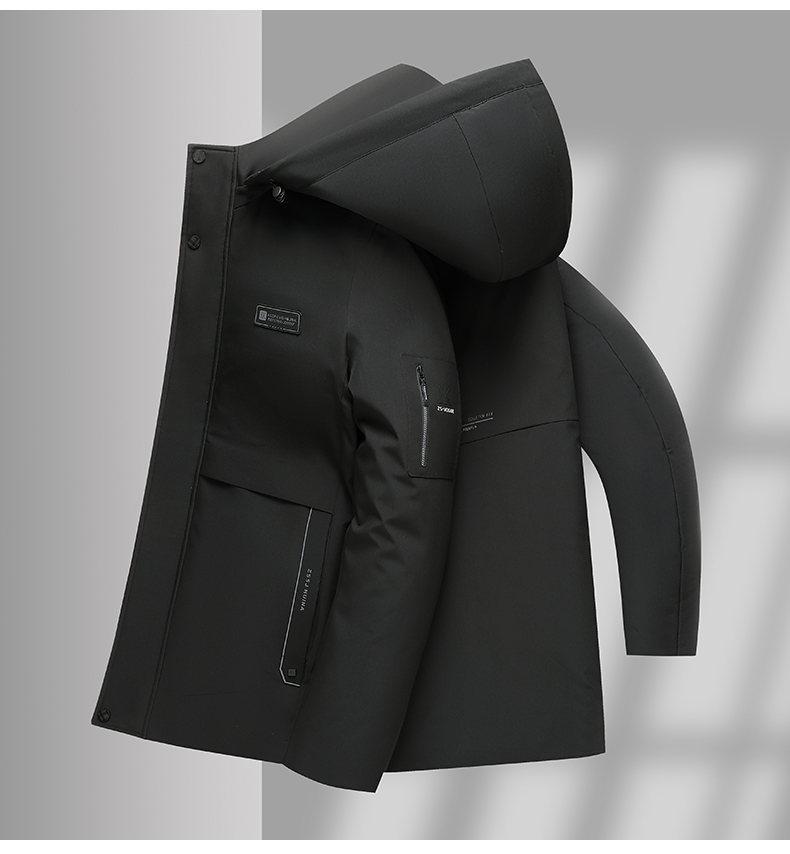 Men's Detachable Hooded Cotton Coat for Business Casual Dads