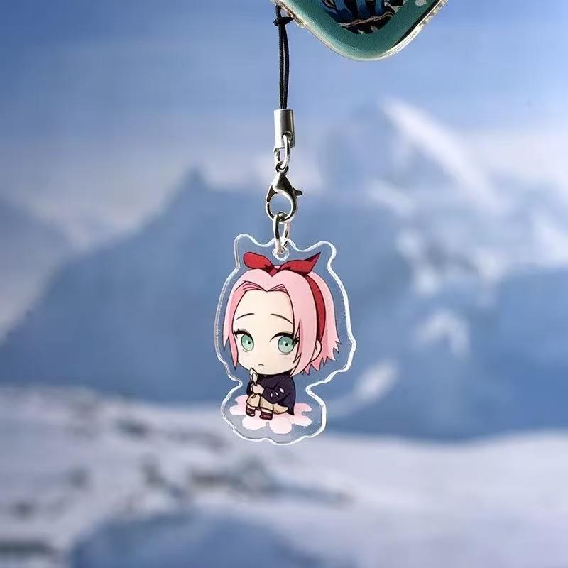 Anime Naruto Acrylic Keychain Accessaries Uzumaki Naruto Cartoon Keyring