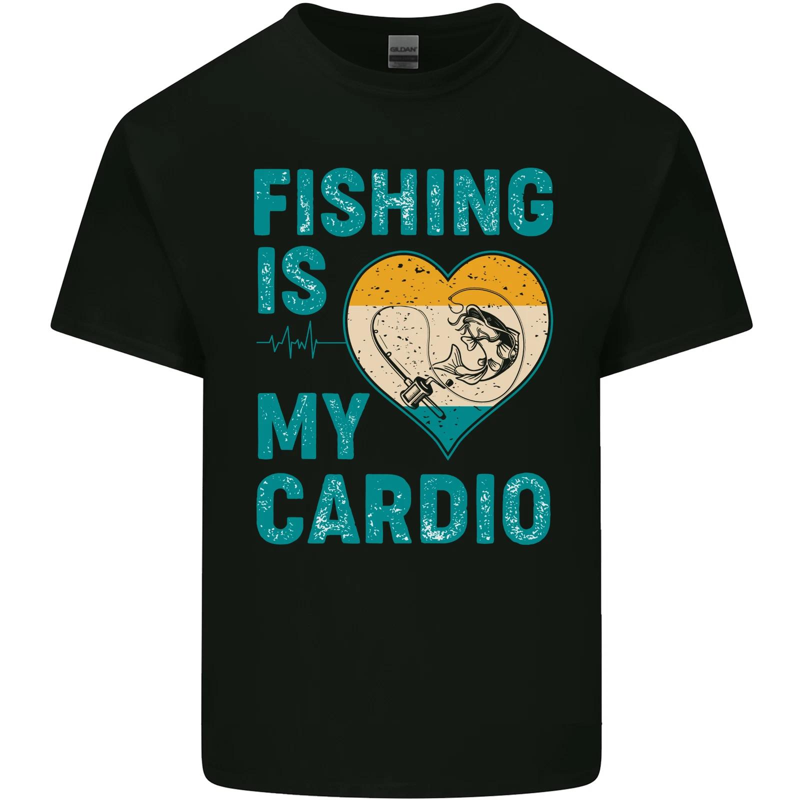 Fishing is My Cardio Funny Fisherman 1 Kids T-Shirt Childrens 4XL