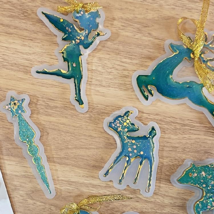 Animal Pendant Hanging Molds Keychain Desktop Ornament Molds Jumping Deer Sheep Bear Silicone Mould Craft Supplies