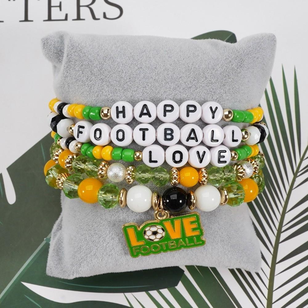 

5pcs/set Creative Soccer Fan Stackable Bracelet Shoe Football Gift Game Day Style E