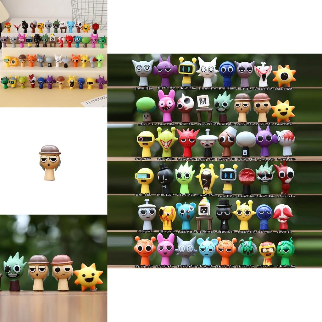 48 Sprunki Oren Raddy Herní postava Mini model Stolní dekorace Ozdoba Sada Pro hudební fanoušky