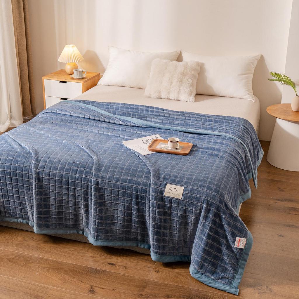 Thickened Jacquard Velvet Winter Bed Sheet & Blanket for Single Dorms 300g