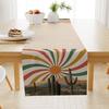 30x180cm Landscape Printed Linen Table Flag Dining Cabinet Coffee Tablecloth Heat-Resistant Anti Slip Dust-proof Tables Towel
