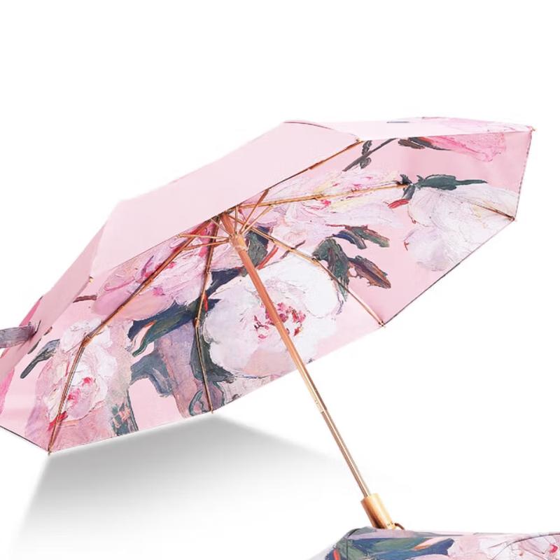 Xu Qing Floral Three-Fold Manual Sun Rain Umbrella