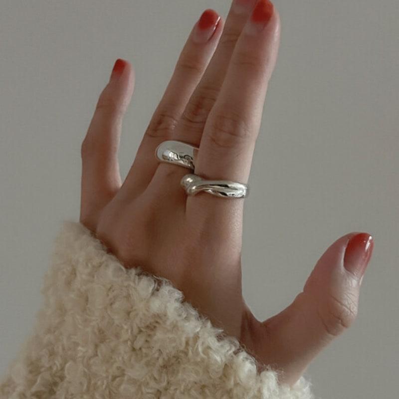 BettyU 925silver Twist Volume Ring