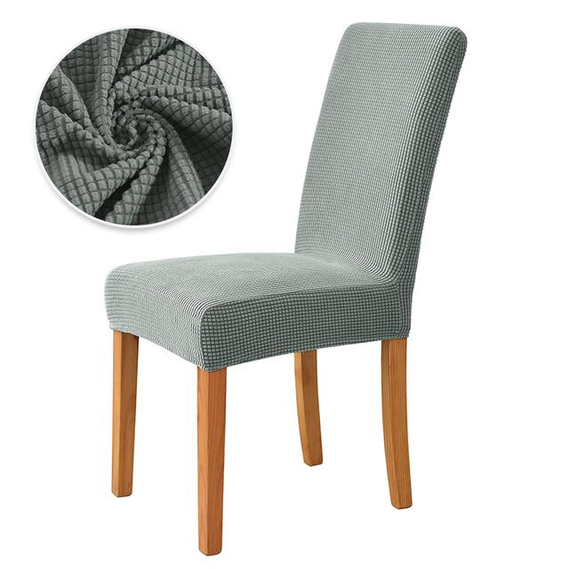 Stuhlhussen aus Fleece für die Küche, kariert, dehnbar, rutschfest, Sitzbezug für Esszimmerstühle, Schutz für Zuhause, Dekoration