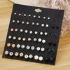 30Pairs Simple Fashion Pearl Bead Diamante Crystal Earrings Ear Stud Set