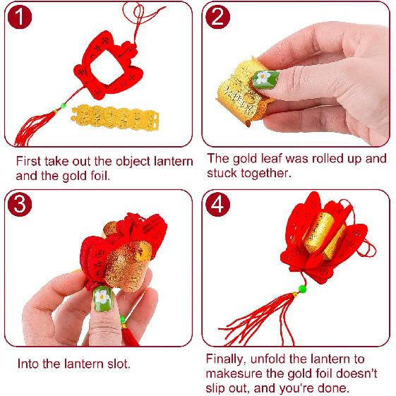 Waline 36-Piece Chinese New Year Decorations: Red Hanging Ornaments, Lucky Fu Pendants for Home, Office, Car, Trees & Spring Festival (6 Designs)