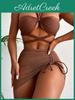 Women Pieces Swimsuits Bikini 3 Halter Bikinis Set Bandage Female Swimwear Bathing Suits Beachwear Swimming Suits