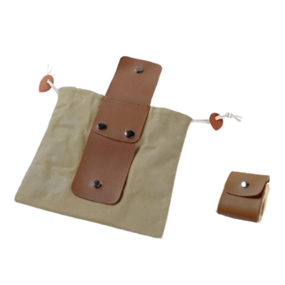 Collapsible Canvas Storage Bag PU Leather Outdoor Foraging Bag Garden Picking Pouch  Tool Storage