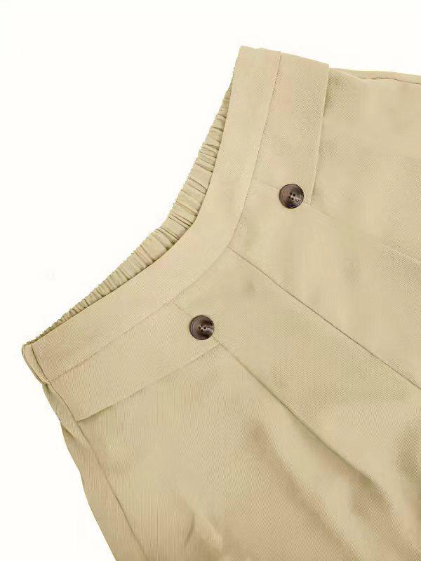 2024 Women's High-Waisted Wide-Leg Cropped Casual Pants