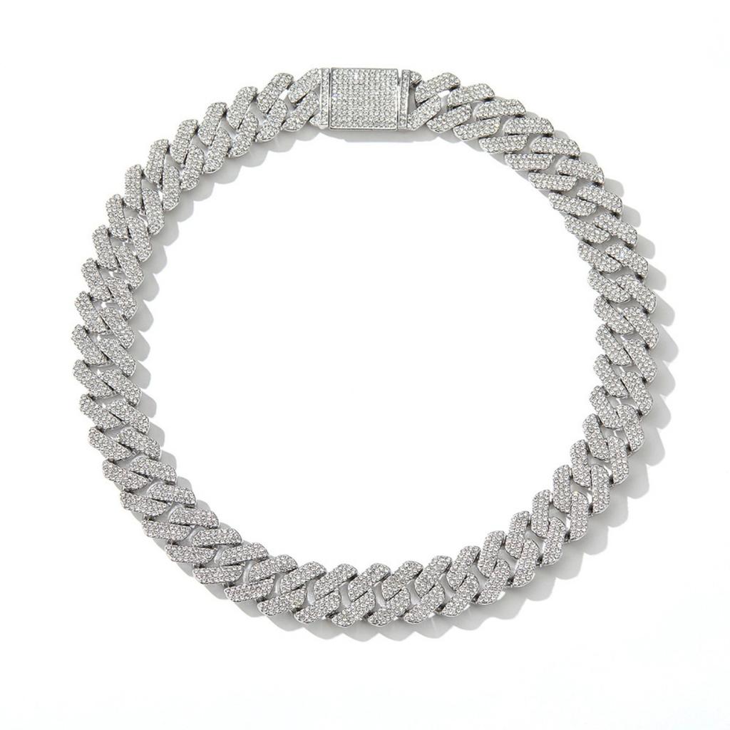 Alloy Diamond Studded Necklace for Men and Women