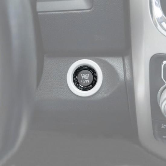 For 11 - 24 Dodge RAM 1500 Carbon Fiber Engine Start/Stop Push Button Ring Trim