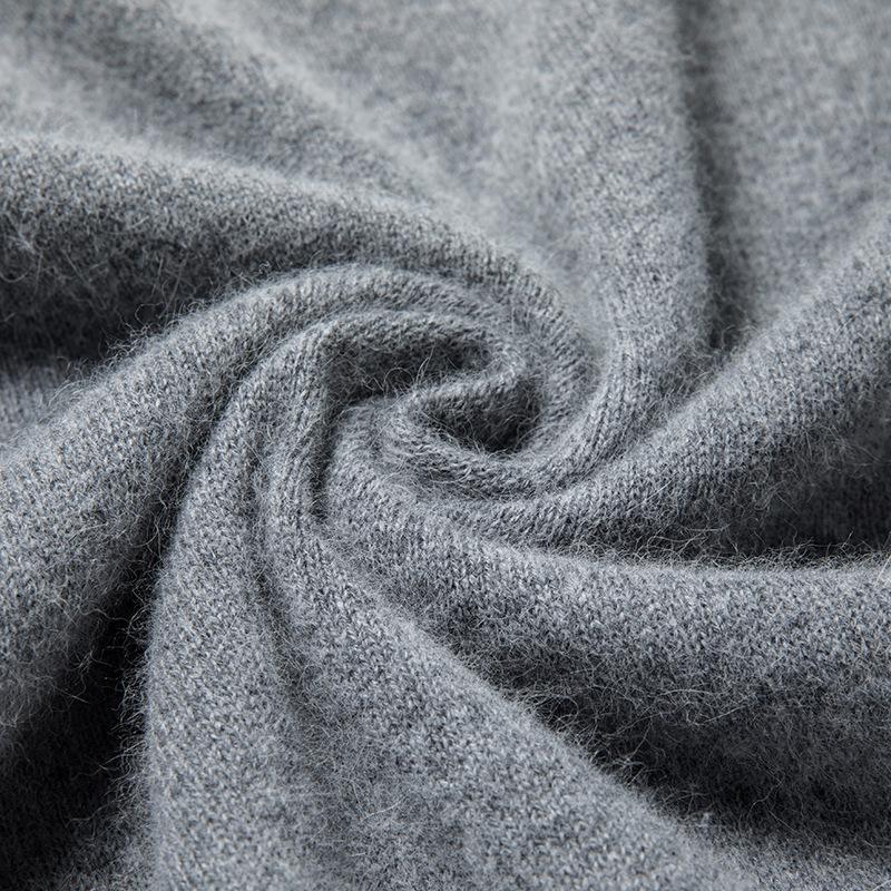 Men's Casual Solid Color Knit Wool Sweater - Fall/Winter Warm Base Layer, Round Neck