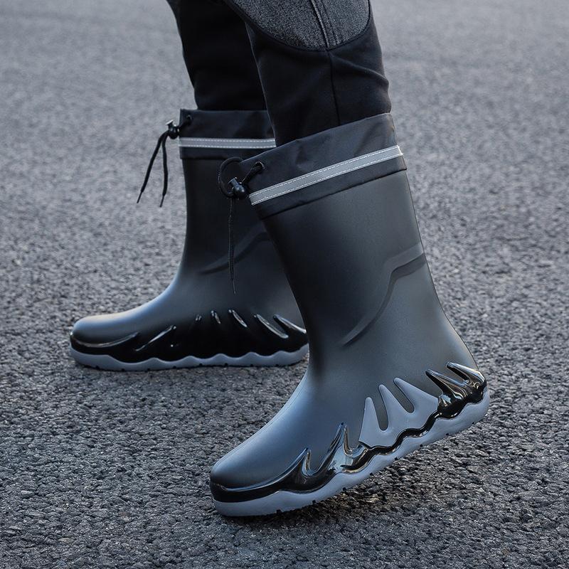 

Мужские уличные водонепроницаемые нескользящие износостойкие полусапоги на шнурке 44 серый