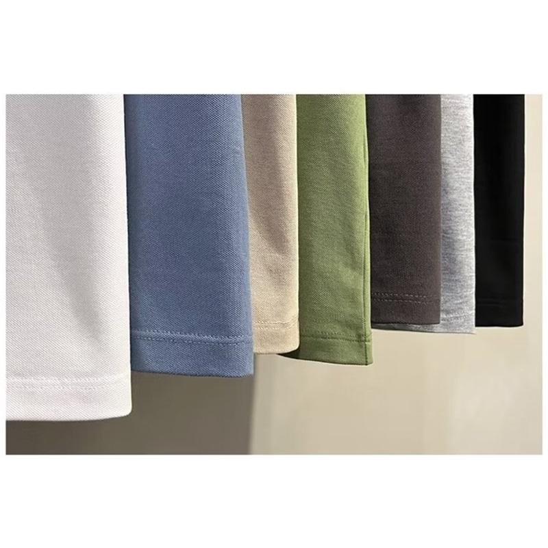 Men's Polo Shirt Summer New Short Sleeve Solid Color Turn-down Collar Casual Slim Fit Tops