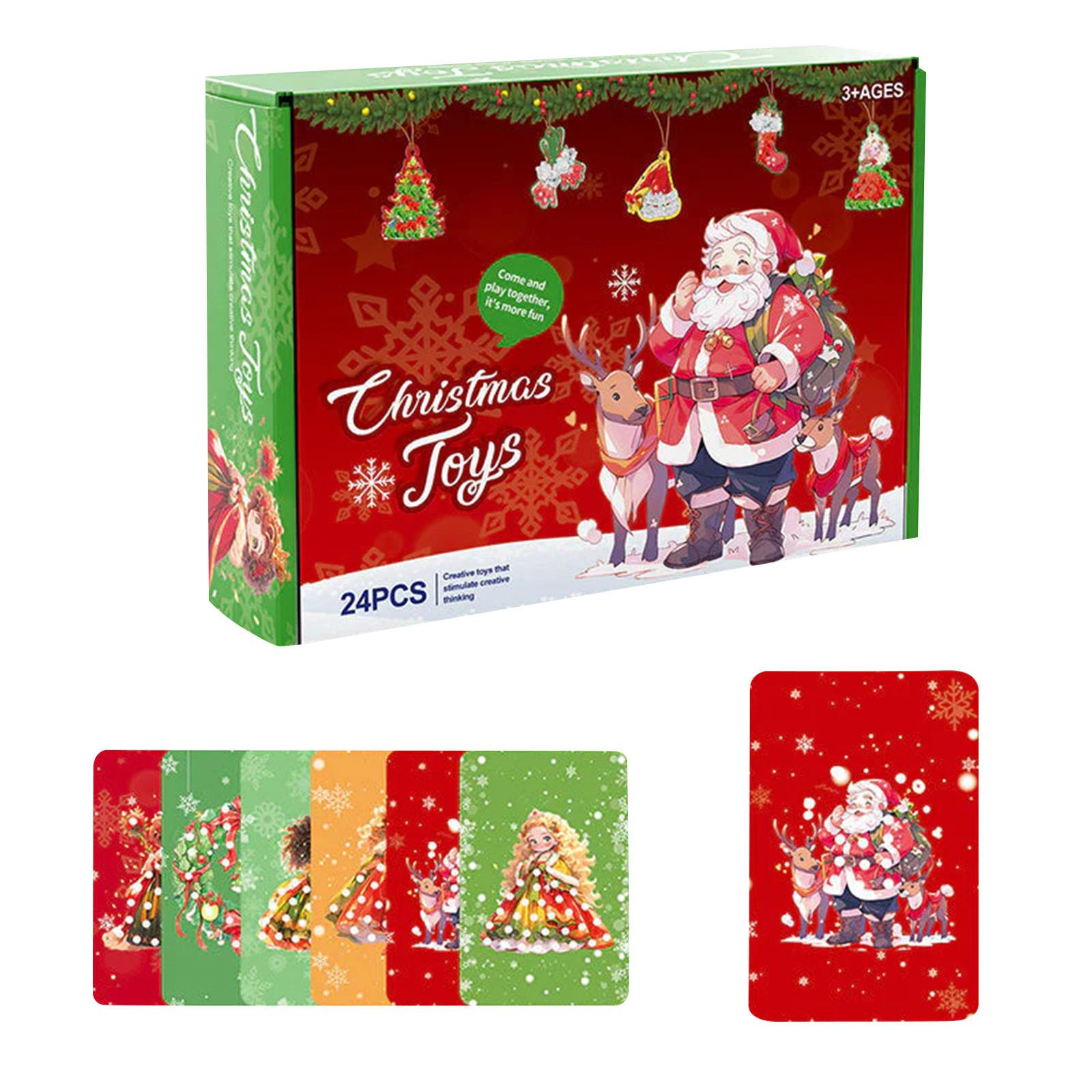 

24 Themed Christmas Tree DIY Ornaments, DIY Puncture Painting Kits, Christmas Tree DIY Craft Hangings Decorations One Size