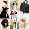 Crystal Beads Fabric Flower Appliques Tassel Details 3D Fabric Flowers  Wedding Decoration
