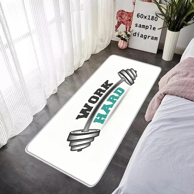 Floor Mat GYM Exercise Time Non-slip Foot Rug for Entryway Kitchen Water Absorbed Rugs Bedside Mats Hallway Carpet Home Decor