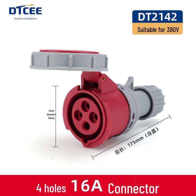 Second Gen IP67 Industrial Aviation Socket Connector 16A/32A, 3-Core/4-Core/5-Core, Non-Explosion-Proof