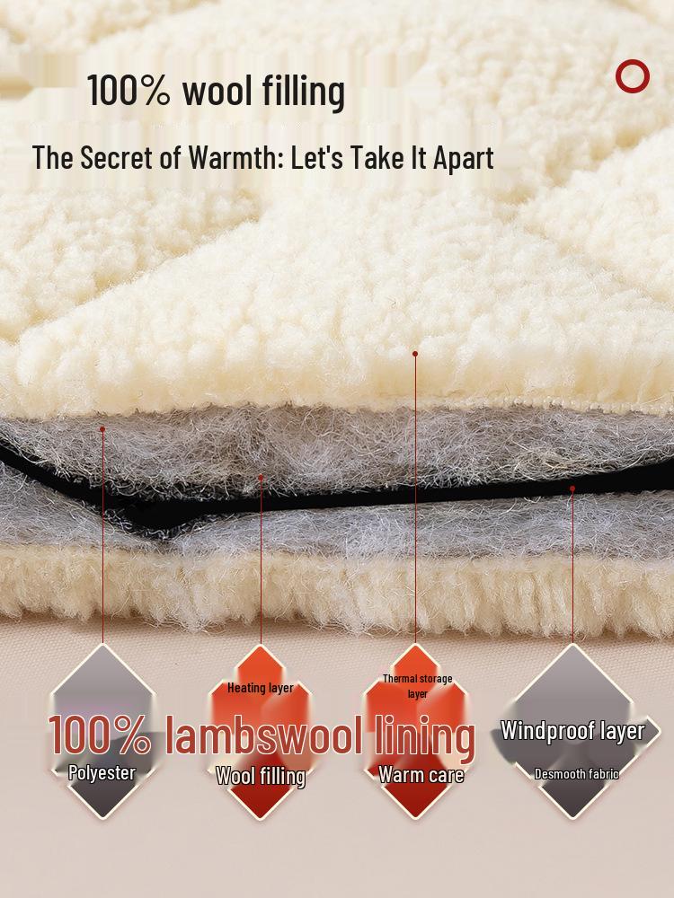 Herren Winter Wollweste - Mit Samt gefüttert, Verdickt, Warm, Ärmellose Basisschicht Weste