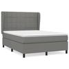 3127966 vidaXL Lit à sommier tapissier avec matelas Gris foncé 140x200cm Tissu