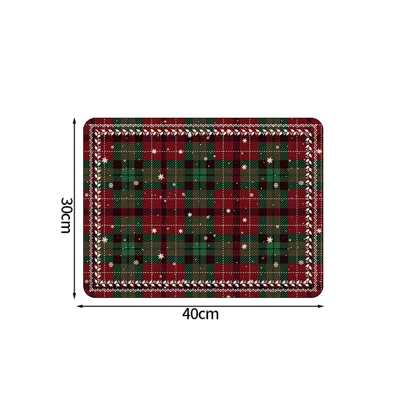 Christmas Placemats Coaster Xmas Dinner Table Mats Plate Pads Cartoon Gingerbread Man Snowman Placemat Tableware Decoration