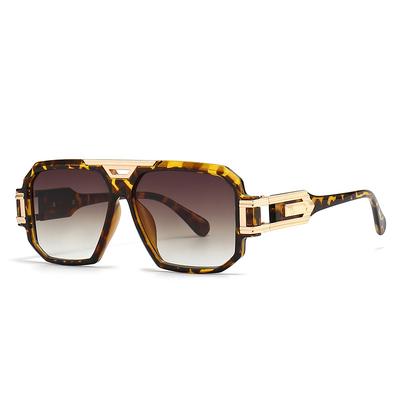 Occhiali da Sole Quadrati Donna Moda Retro Lusso Maculato Gradiente Nuova Marca Design Montatura Metallica Tendenza Parasole Occhiali Uomo Uv400