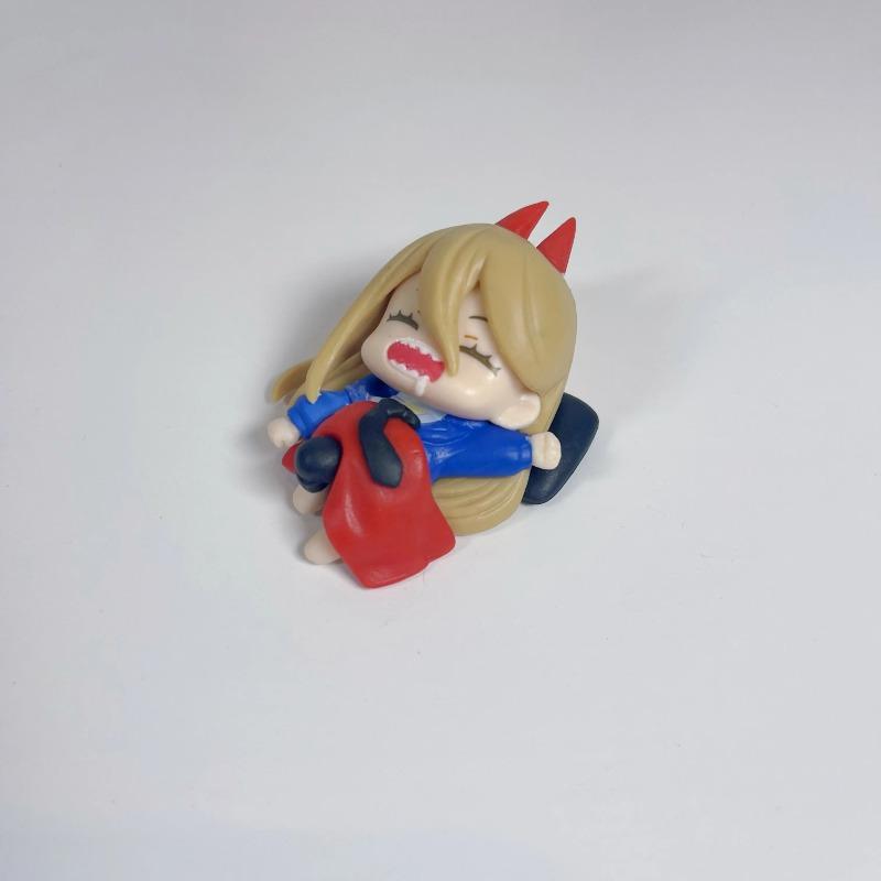 Chainsaw Man Cute Power Figure Sleeping Anime Denji Aki Kawaii Action Figurine Pochita Staue Desk Decor Accessories Toy Gift